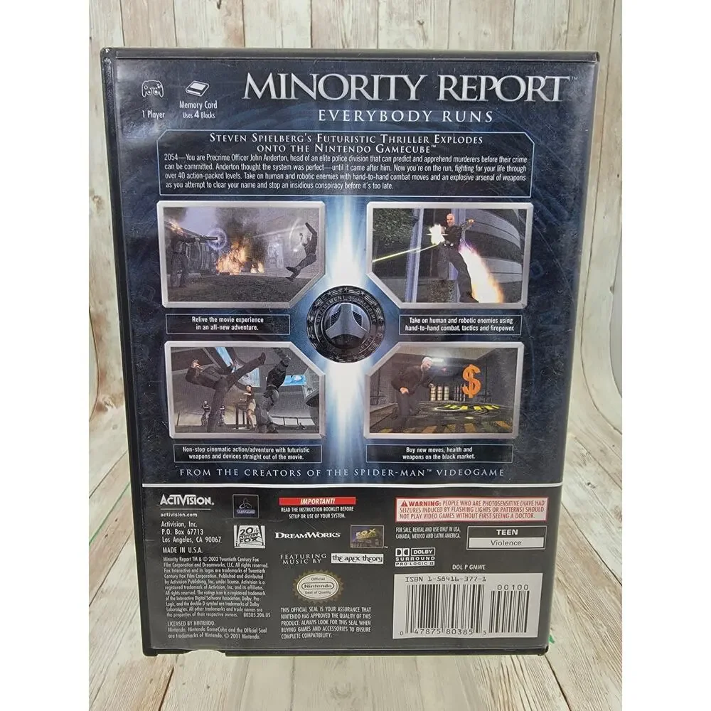 Minority Report (Nintendo GameCube, 2002) Complete CIB